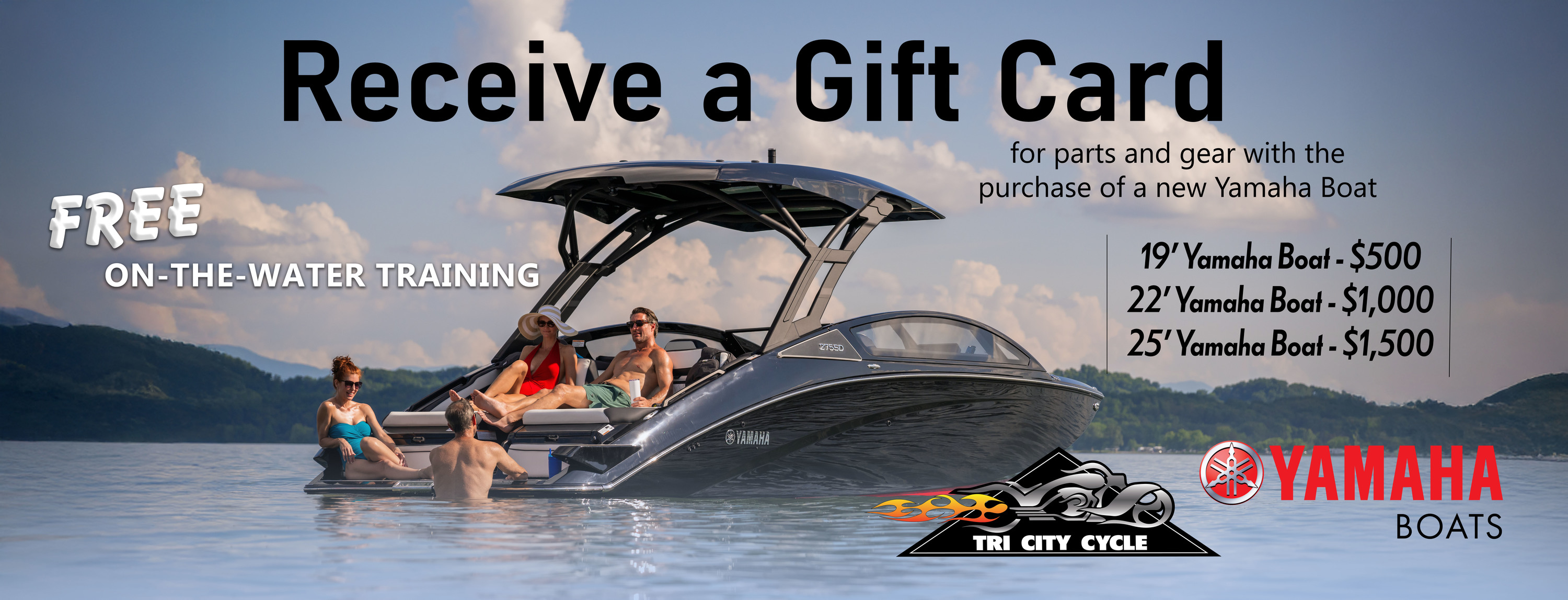 Free Boat Training with the Purchase of a Yamaha Boat at Tri City Cycle