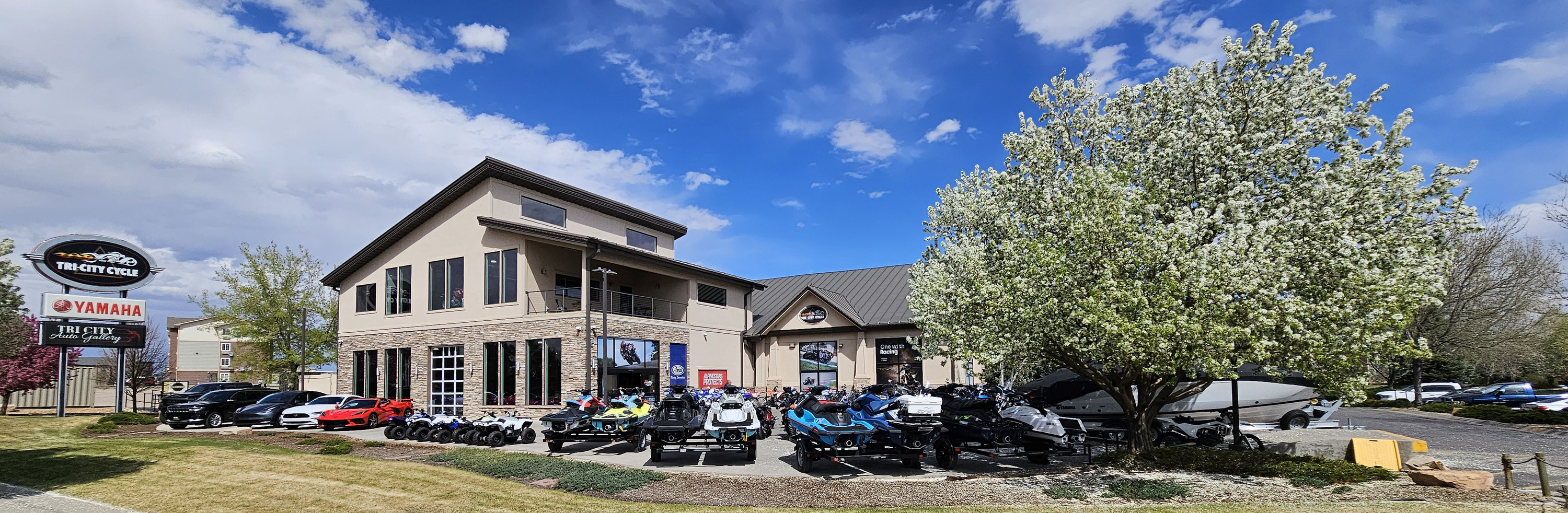 Street view of Tri City Cycle in Loveland, Colorado with WaveRunners, ATVs, SxS, Boats, Motorcycles,…